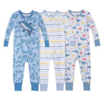 Kit 3 Macacões Infantil HEADQUARTERS Tubarão - 3 anos - Desconhecida