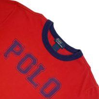 Camiseta Polo Ralph Lauren - Vermelha com Logo Grande - 16 anos - Polo Ralph Lauren