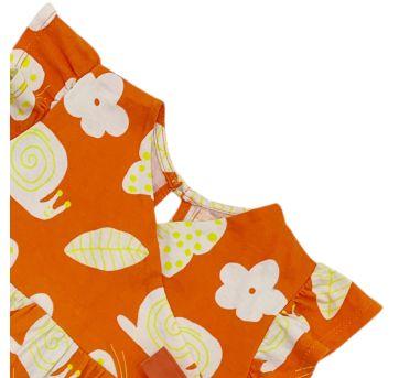 Vestido de Manga Curta Fábula Bebê - 6 a 9 meses - Fábula