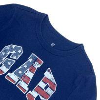 Camiseta GAP Azul Marinho com Logo Bandeira Americana - 6 anos - Gap Kids