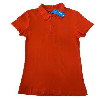 Camisa laranja com gola polo - 16 anos - Não informada