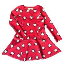 Vestido Neoprene Red Stars Manga Longa - 6 anos - Animê