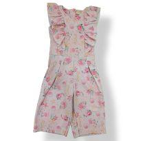 Macacão pantacourt rosa novo - 3 anos - Amada