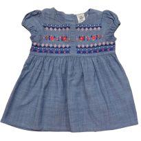 Baby Bgosh | Infantil | Vestido Azul com detalhes em bordado 0 a 3 meses - 0 a 3 meses - Baby B`gosh