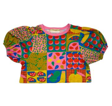 Cropped Fábula Malha Deli Azul - 4 anos - Fábula