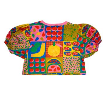 Cropped Fábula Malha Deli Azul - 4 anos - Fábula