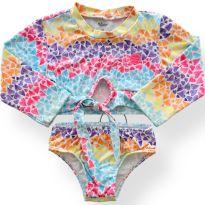 Conjunto UV Elian Corações Coloridos - 1 ano - Elian