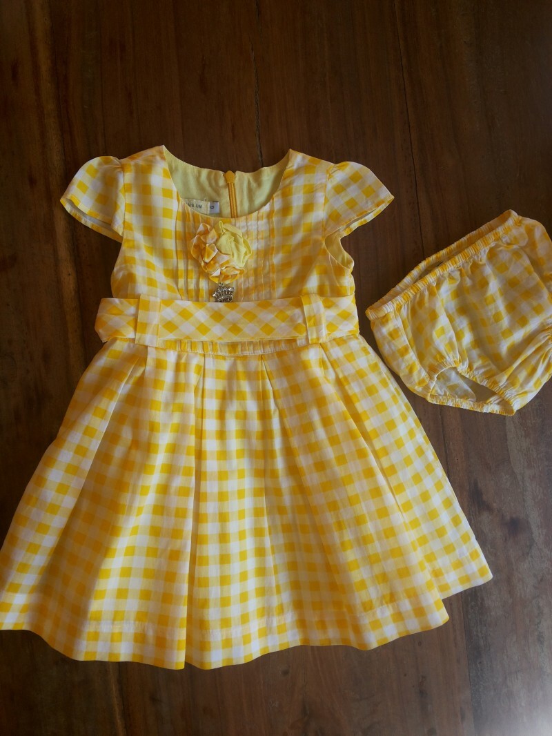 vestido 1 ano amarelo
