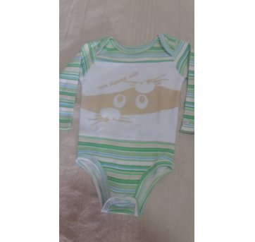 Body Manga Longa Zigmundi Em Malha  - Cor Branco/Verde/Azul - Tam 3 a 6 meses - 3 a 6 meses - ZigMundi