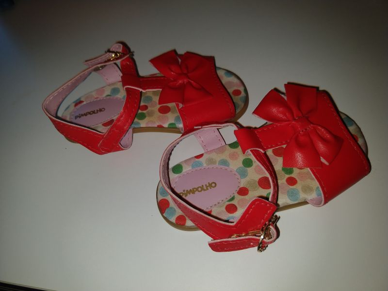 sandalia pimpolho vermelha