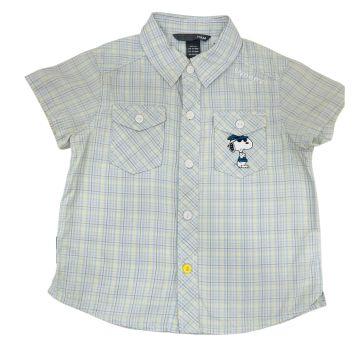 Camisa infantil Snoopy xadrez - 12 a 18 meses - H&M