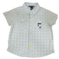 Camisa infantil Snoopy xadrez - 12 a 18 meses - H&M