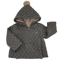 Casaquinho com capuz e Pompom  xadrez Zara - 3 a 6 meses - Zara Baby