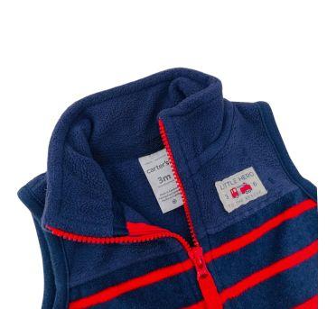 Coletinho Carter’s azul com listras vermelhas 3 meses - 3 meses - Carter`s