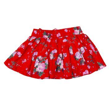 Sainha para bebê OshKosh 6 meses vermelha com estampas e laço na cintura - 6 meses - OshKosh