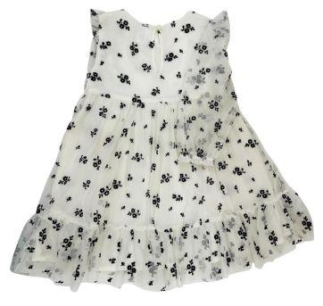 Vestidinho Baby GAp manga longa 3 anos branco com bordão de rosinhas pretas - 3 anos - Baby Gap