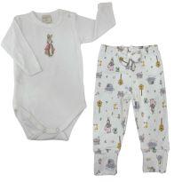 Conjunto de body e calça vira pé Mini&CO P algodão egípcio - 0 a 3 meses - Mini&Co