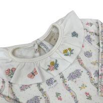 Body manga longa Mini&Co tamanho P com floral - 0 a 3 meses - Mini&Co
