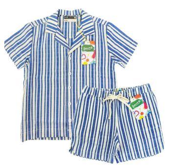 Conjunto Listrado Azul Bento - 6 anos - Fábula