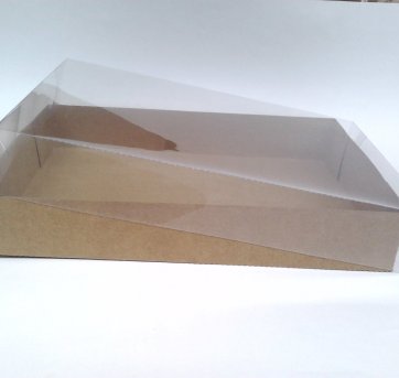 30 Caixas caixinha Papel Kraft 25 X 16 X 5 com Tampa de Acetato Plastico PVC - Sem faixa etaria - Não informada