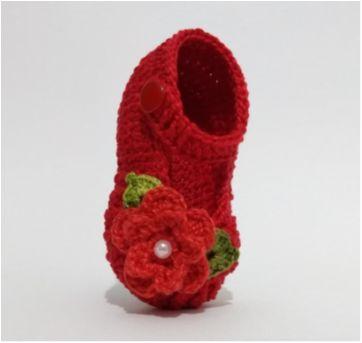 A122 Sapatinho de croche para bebe feminino vermelho perola flor e folhas  verdes 14 no Ficou Pequeno - Desapegos de Sapatos quase novos ou nunca  usados para bebês, crianças e mamães. 834132