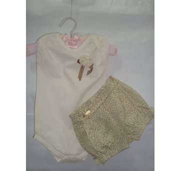 Conjunto 02 peças bege/amarelo - 0 a 3 meses - Sonho Mágico