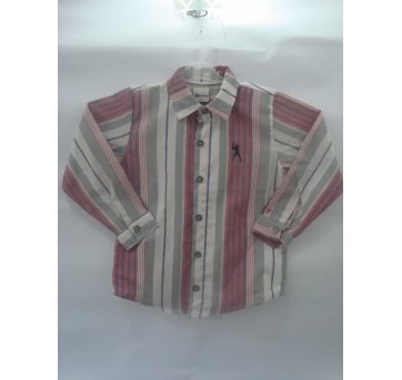 Camisa manga longa vermelha/cinza - 2 anos - Alenice