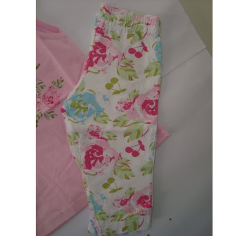 Conjunto de Bata e Legging Floral Rosa - 4 anos - Rolú