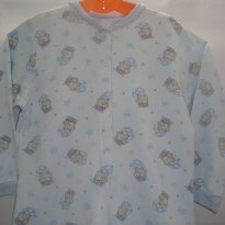 Macacão Pijama em moleton flanelado ursinho azul - 6 anos - Tampinha
