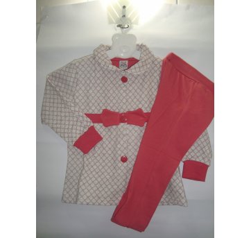 Moletom Flanelado Rosa/Cinza - 6 anos - Randa Mundu