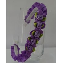 Tiara Floral em cetim e Mini rosas Lilás escuro - Sem faixa etaria - Importada
