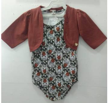 Conjunto de Body e Bolero marrom - 4 anos - Açucena