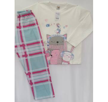 Pijama Longo Creme - 8 anos - Gaga Baby