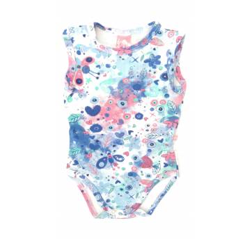 Body abstrato azul - 6 a 9 meses - Linha