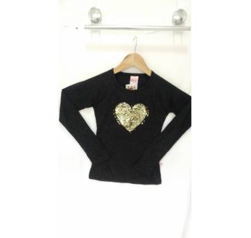 Blusa coração dourado - 12 anos - Abrange