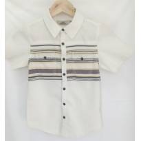 Camisa creme listrada - 10 anos - Marisol