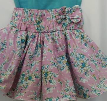 Conjunto Floral Rosa/Azul - 4 anos - Randa Mundu e Outra