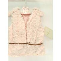 Colete em Pelúcia Rosa com cinto - 3 anos - playground
