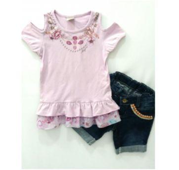Conjunto babadinho lilás - 4 anos - Angerô e Outras