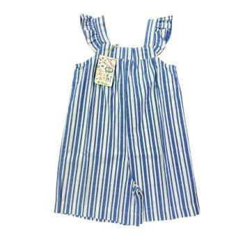 Macacão Listrado Azul Fábula - 6 anos - Fábula