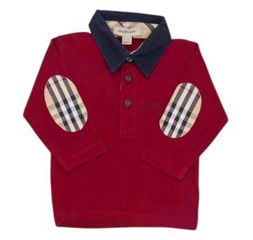 Camiseta Manga Longa Vermelha Burberry - 6 meses - Burberry