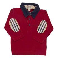 Camiseta Manga Longa Vermelha Burberry - 6 meses - Burberry