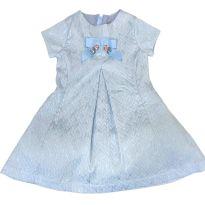 Vestido Festa Paola Da Vinci Azul claro acetinado. - 3 anos - Paola Da Vinci