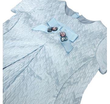 Vestido Festa Paola Da Vinci Azul claro acetinado. - 3 anos - Paola Da Vinci