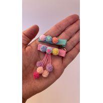 Par de hair clip pompom -  - Sem marca