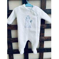 macacão branco super fofinho 3 meses lindo e quentinho - 3 meses - Sem marca
