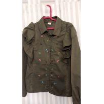 Camisa bordadinha verde oliva tam 8 - 8 anos - Green