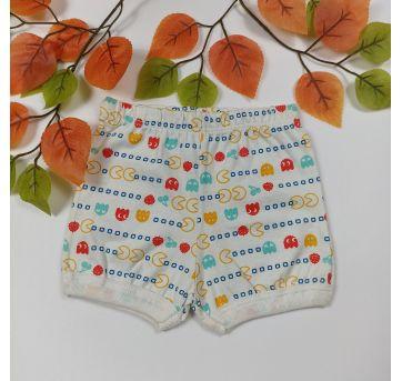 Shorts Bebê Infantil Tapa Fralda Malha Algodão Pac Man - 3 a 6 meses - Não informada
