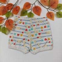 Shorts Bebê Infantil Tapa Fralda Malha Algodão Pac Man - 3 a 6 meses - Não informada