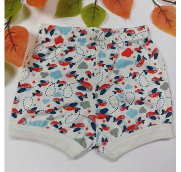 Shorts Bebê Infantil Tapa Fralda Malha Algodão Aviãozinho - 0 a 3 meses - Não informada